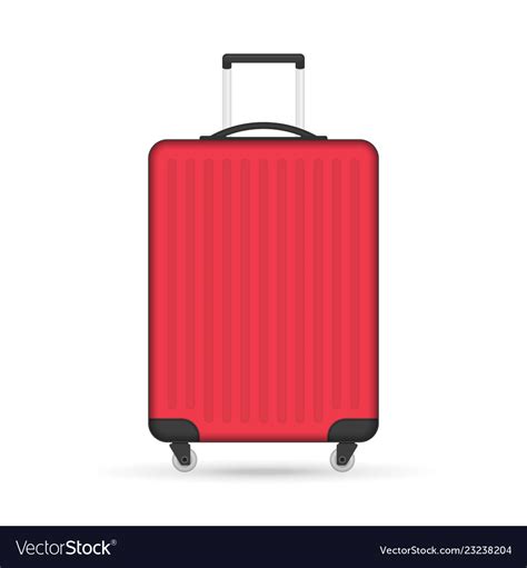 Red travel suitcase Royalty Free Vector Image - VectorStock