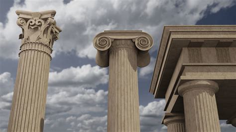 Classical architectural column pack - Doric ionic 3D model