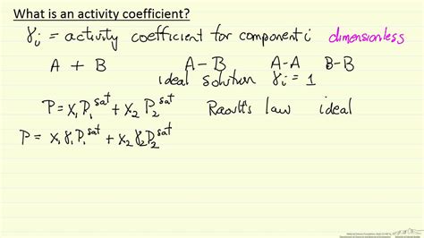 What is an Activity Coefficient? - YouTube