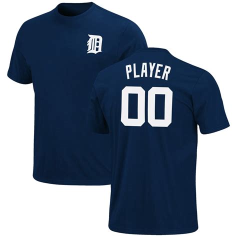 Majestic Detroit Tigers Navy Custom Roster Name & Number T-Shirt