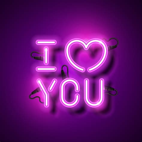 Premium Vector | 'i love you' neon banner