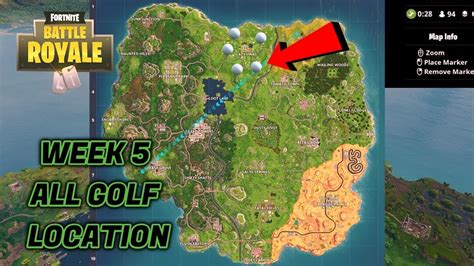 *WEEK 5* ALL GOLF LOCATIONS!!-Fortnite Battle Royale - YouTube