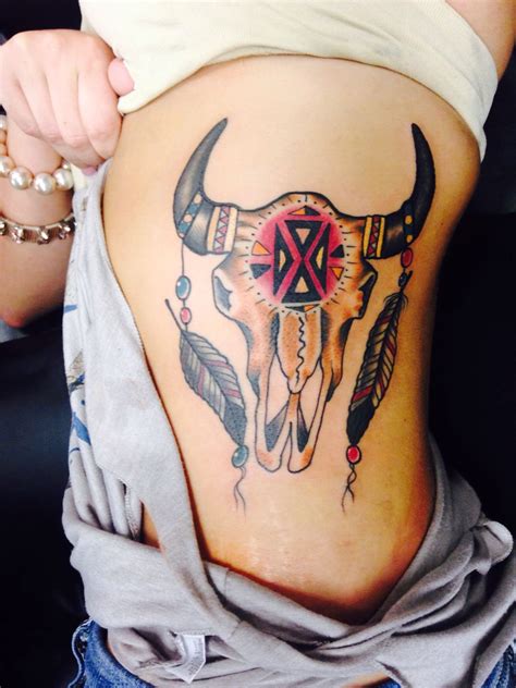 Indian bull skull tattoo | Bull skull tattoos, Tribal tattoos, Tattoos ...