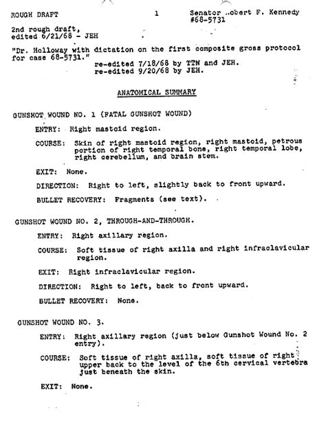 Coroner: Robert F. Kennedy Autopsy | The Smoking Gun