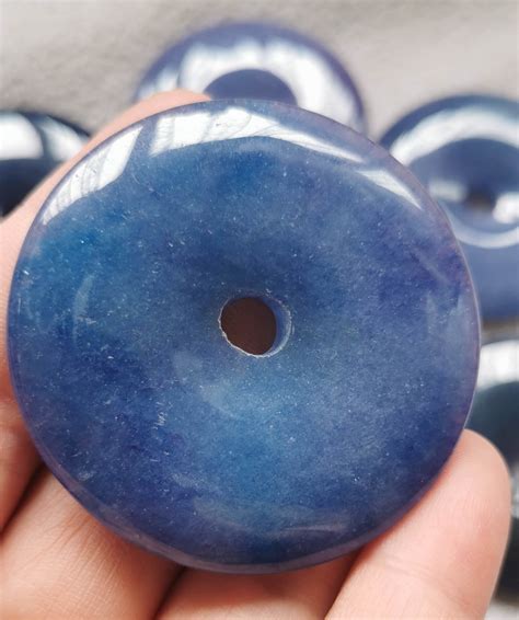 50mm 2 Colgante de piedra de jade azul sapphrie - Etsy España