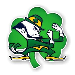 Notre Dame Fighting Irish "Shamrock Mascot" Precision Cut Decal / Sticker