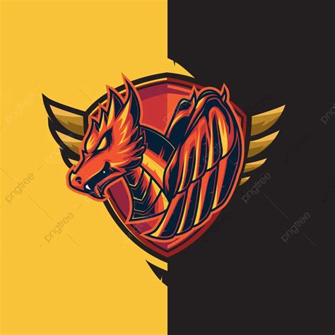 Esport Gaming Logo With Red Dragon And Shield Theme | Red dragon ...