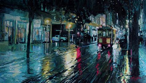 Original art for sale at UGallery.com | Rainy Night on Powell Street by Seth Couture | $3,450 ...