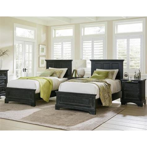 OSP Home Furnishings Farmhouse Basics Rustic Black Twin Bedroom Set at Lowes.com