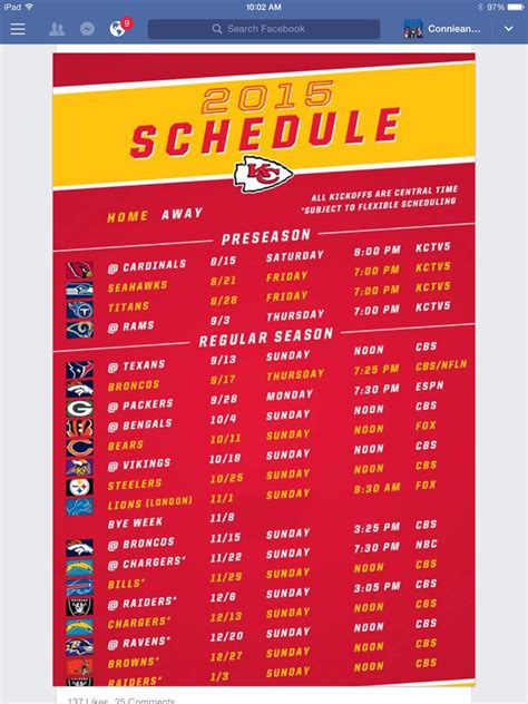 Kc Chiefs Schedule 2023 Printable - FreePrintable.me