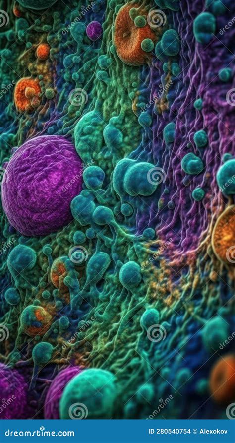 Vivid Colors of Adipose Cells Under the Electron Microscope . Stock Illustration - Illustration ...
