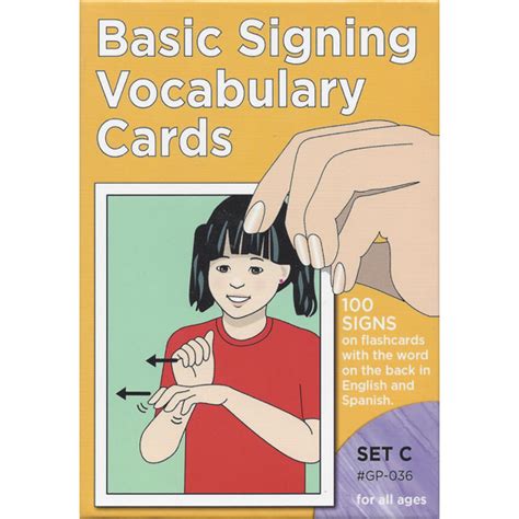 Basic Signing Vocabulary: Sign Language Flash Cards Set C