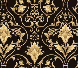 Black and Gold Architectural Damask Wallpaper QT19362 | Damask wallpaper, Wallpaper, Background ...