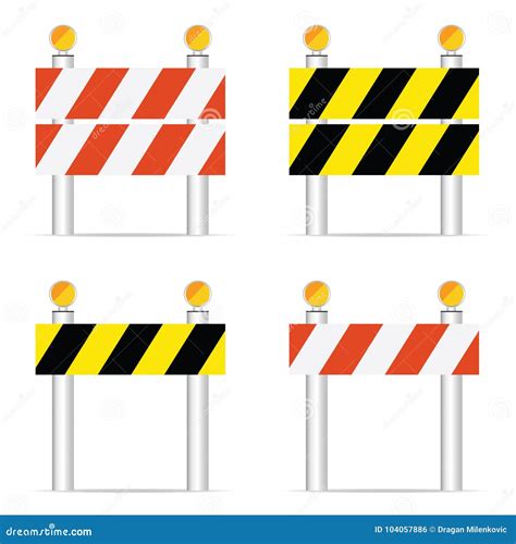 Road Closed Sign Vector Illustration Stock Vector - Illustration of warning, site: 104057886