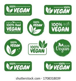 Vegan Icon Set Vegan Logos Badges Stock Vector (Royalty Free ...