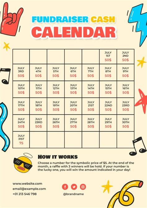 Get this Cool Doodle High School Fundraiser Calendar template for free