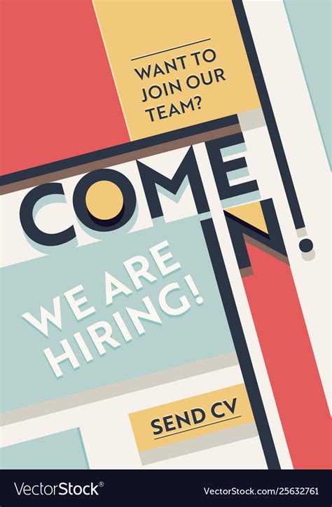 Hiring recruitment poster we are typography Vector Image