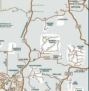 Detailed Map of the Wimberley, Texas Area