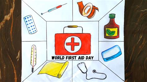 World first aid day drawing//world first aid day poster drawing//easy ...