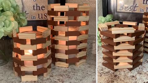 Dollar Tree DIY Wooden Blocks Lantern Tutorial