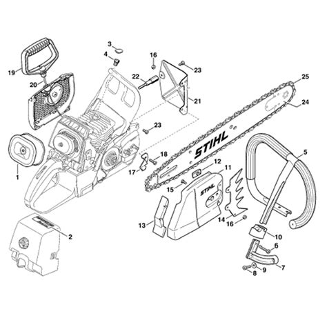 Stihl MS 460 Chainsaw (MS460 Magnum) Parts Diagram, Rescue saw USA