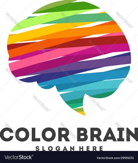 Colorful brain logo designs concept education Vector Image