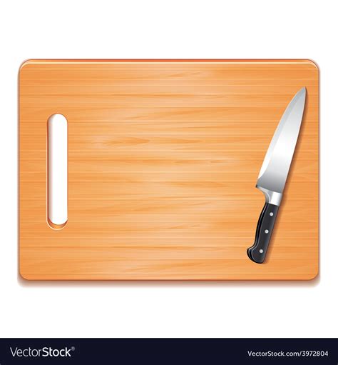 Cutting board and knife isolated Royalty Free Vector Image