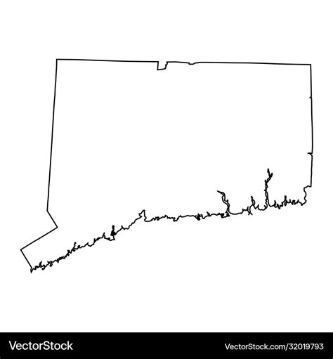 Connecticut ct state border usa map outline Vector Image