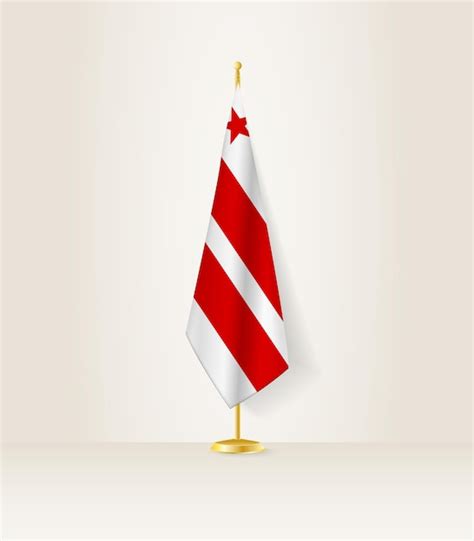 Premium Vector | District of columbia flag on a flag stand