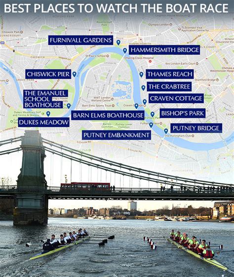 Boat race 2018: Best place to watch Oxford v Cambridge MAPPED | Other | Sport | Express.co.uk