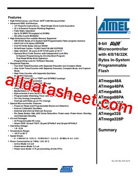 ATMEGA328P-PU Datasheet(PDF) - ATMEL Corporation