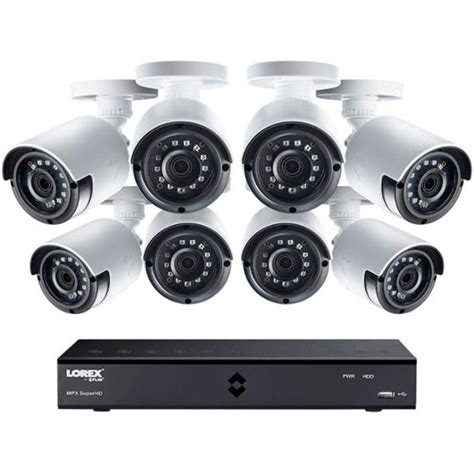 Lorex 8-Channel, 8-Camera Indoor/Outdoor Wired 4MP 2TB DVR Surveillance System Black/white ...