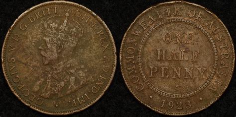 Australia 1923 Halfpenny 1/2d Poor - The Purple Penny