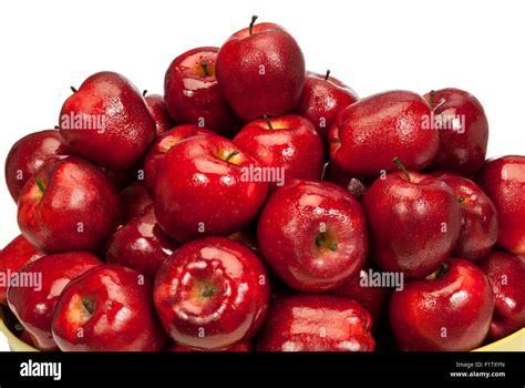 Wet and Juicy Red Apples With Copy Space Stock Photo - Alamy