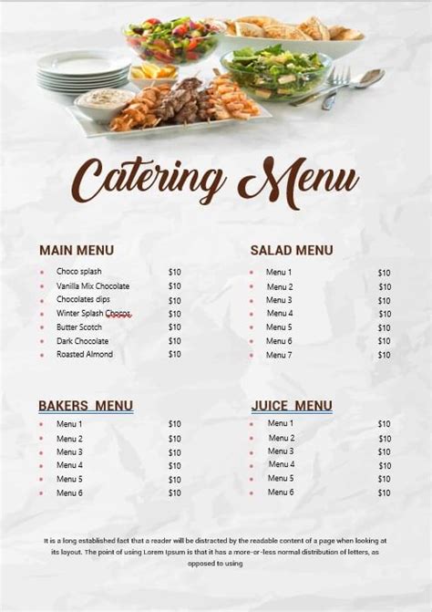 10+ Catering Menu Template | Catering menu, Catering menu design, Food menu template