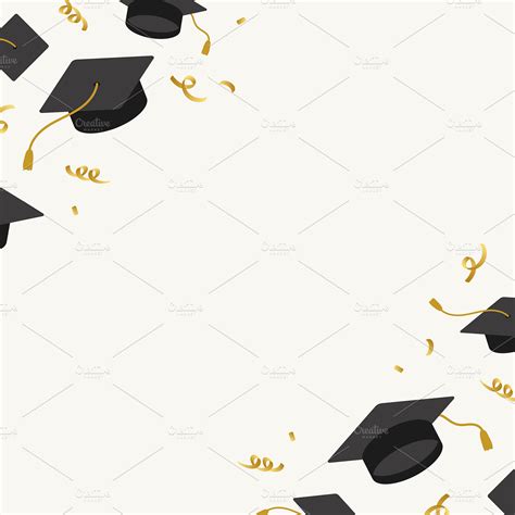 Graduation background mortar vector | Custom-Designed Graphics ~ Creative Market