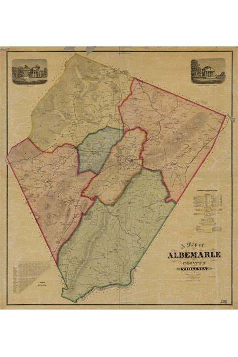 Map of Albemarle County, VA including Charlottesville; Antique Map, 1875 | eBay