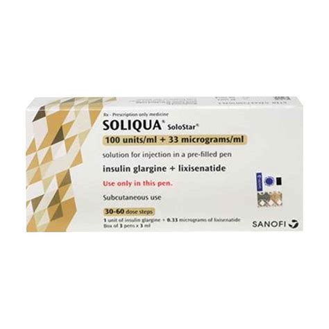 Soliqua Solostar 100 units/ml + 33 mcg/ml Tablets Online at Best Price in Philippines