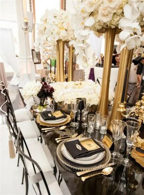 Great Ideas For An Elegant Black And Gold Wedding Color Theme - crazyforus