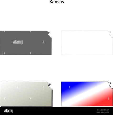 Kansas outline map set Stock Vector Image & Art - Alamy