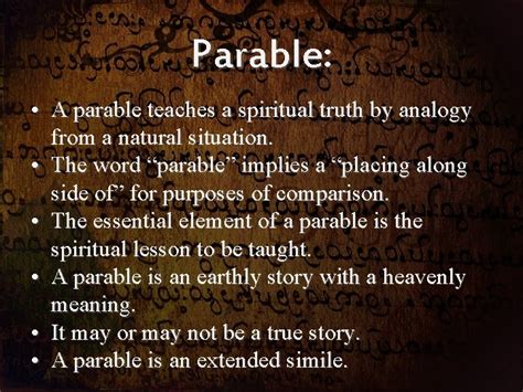 Parables Types and Figures Of Speech Parable A