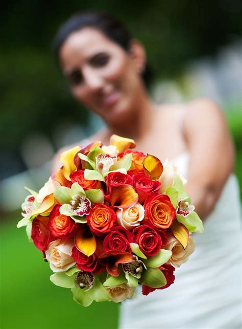 orange and lime green wedding flowers bouquet www.lorasweddingflowers.com Wedding flowers by ...