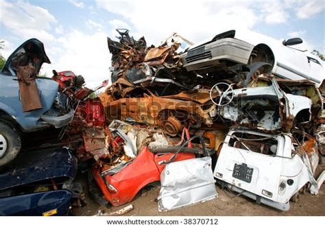 Cars Piled On Top Each Other Stock Photo (Edit Now) 38370712