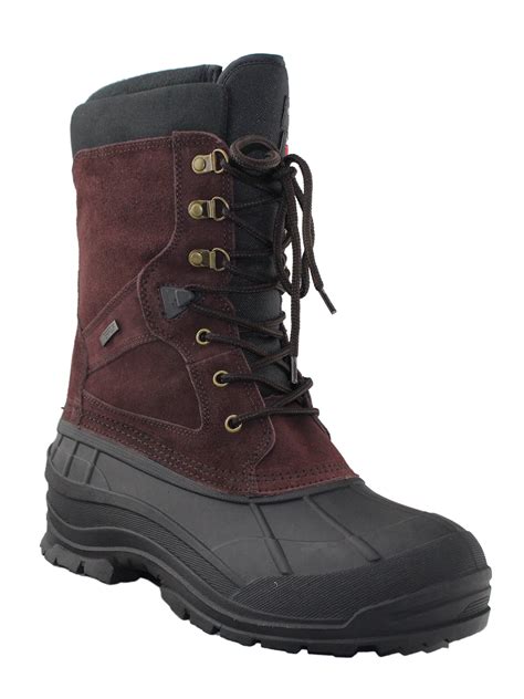 Mens Winter Warm Leather Waterproof Insulated Snow Duck Boots - Walmart.com