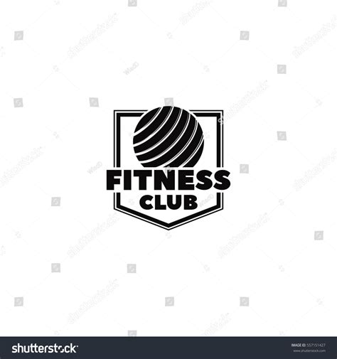 Monochrome Vector Illustration Fitness Club Logo Stock Vector (Royalty Free) 557151427 ...