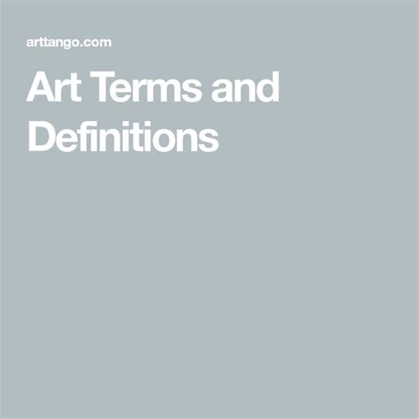 Art Terms and Definitions | Art terms, Art education lessons, Education lessons