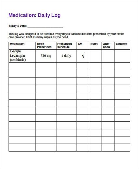 Pin on MEDICATION LOG SHEET