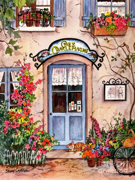 French Cafe Painting by Sherri Crabtree