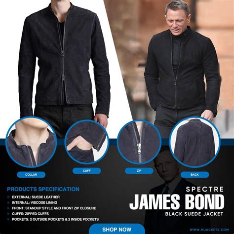 James Bond Suede Black Jacket | Daniel Craig - Mjackets