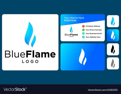 Blue flame logo Royalty Free Vector Image - VectorStock